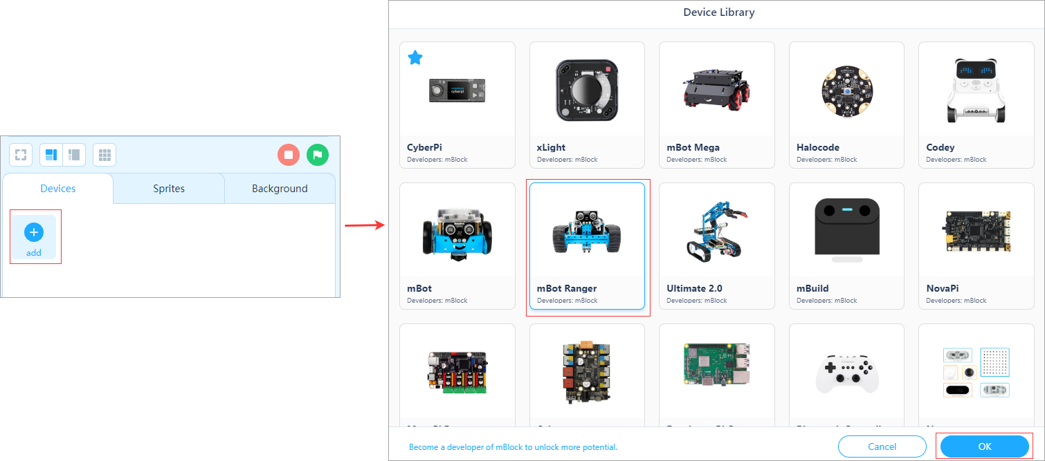 Cập nhật Firmware của mBot Ranger