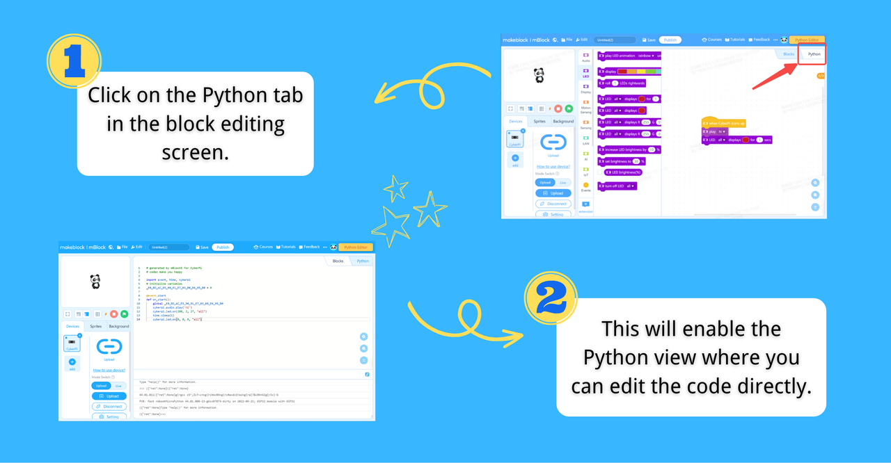 16. How to Use the Python Editor in mBlock 5 – Makeblock Help Center