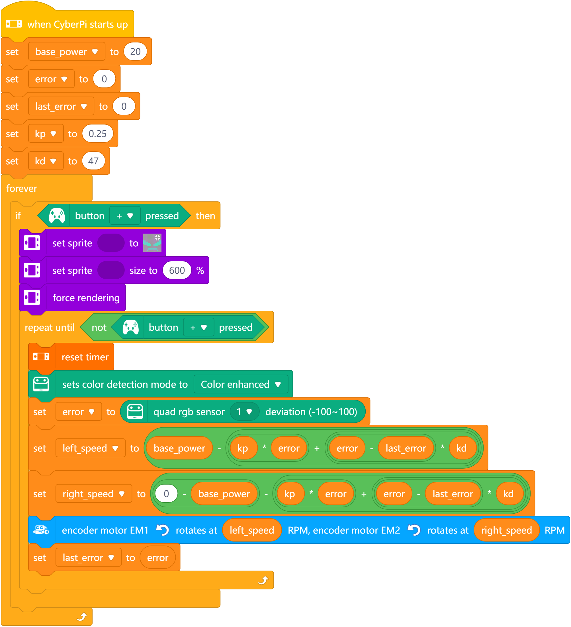 Case 6 - mBot2 Rover follows lines – Makeblock Help Center