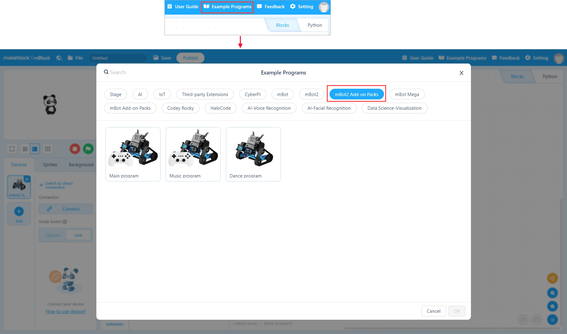 Example Programs - mBot2 Add-on Packs.png